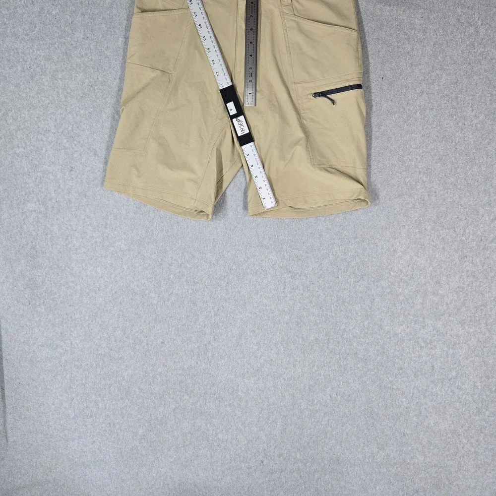 The North Face Men Activewear Shorts 32 Khaki Nylon Retrac Tech Cargo Zip Hiking